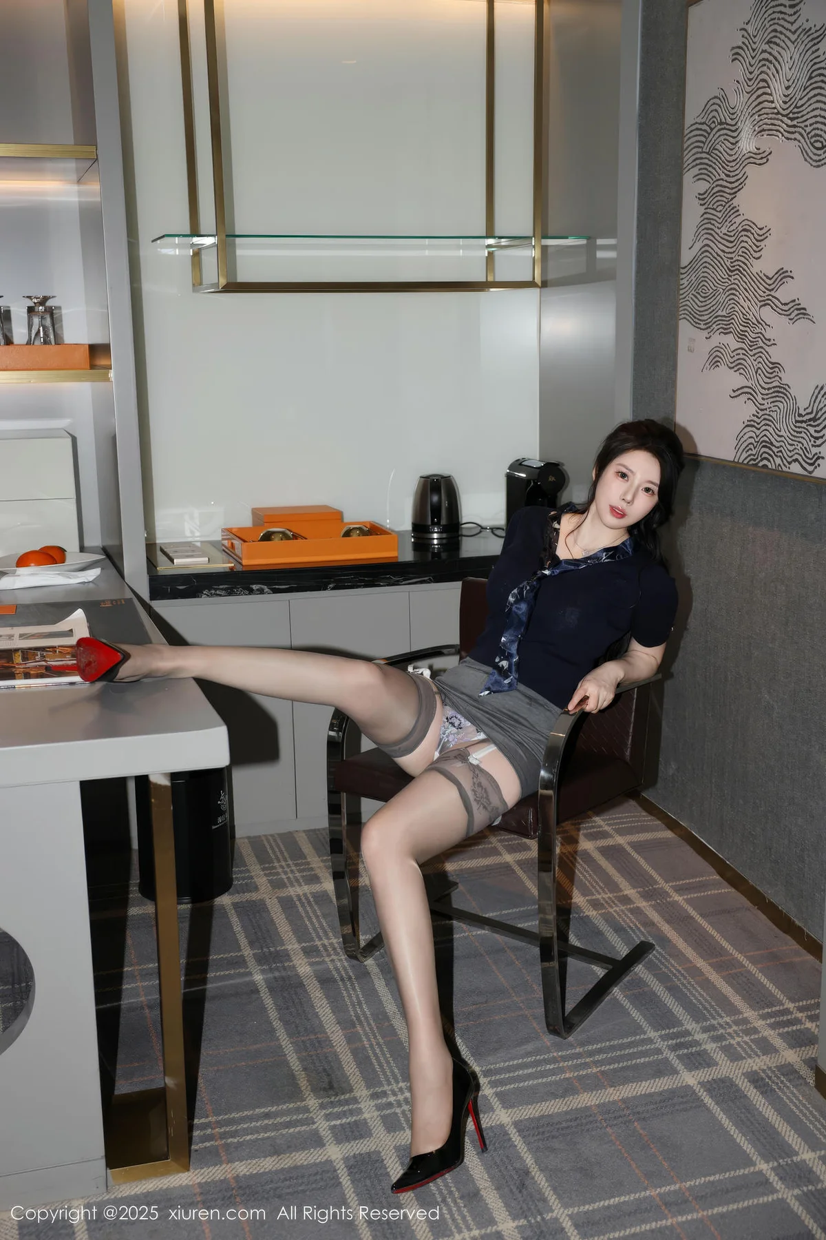 XiuRen 秀人 No.10266 白茹雪abby 黑色OL服饰 - 8