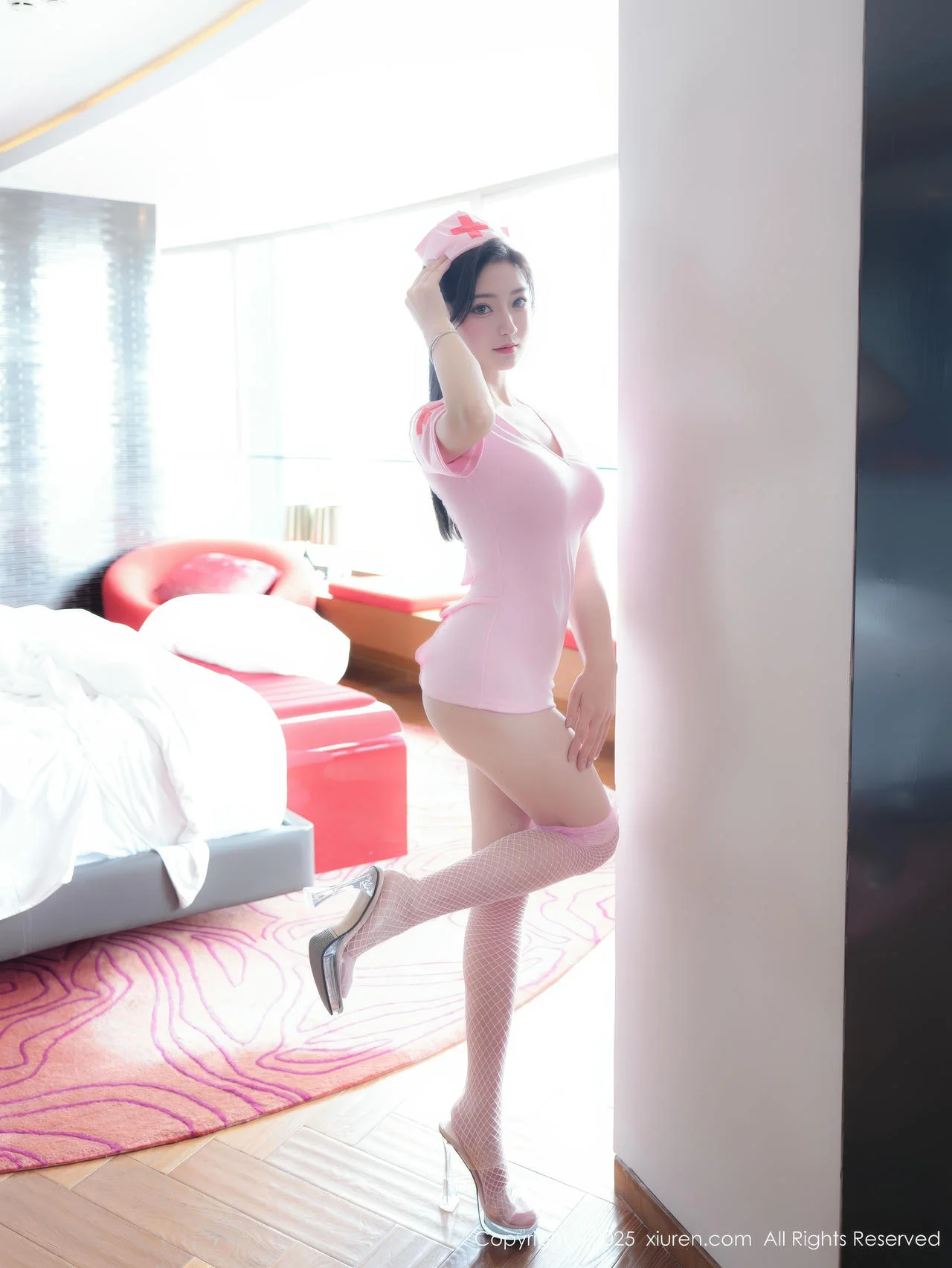 XiuRen 秀人 No.10275 Anniebaby 粉色护士制服 - 7