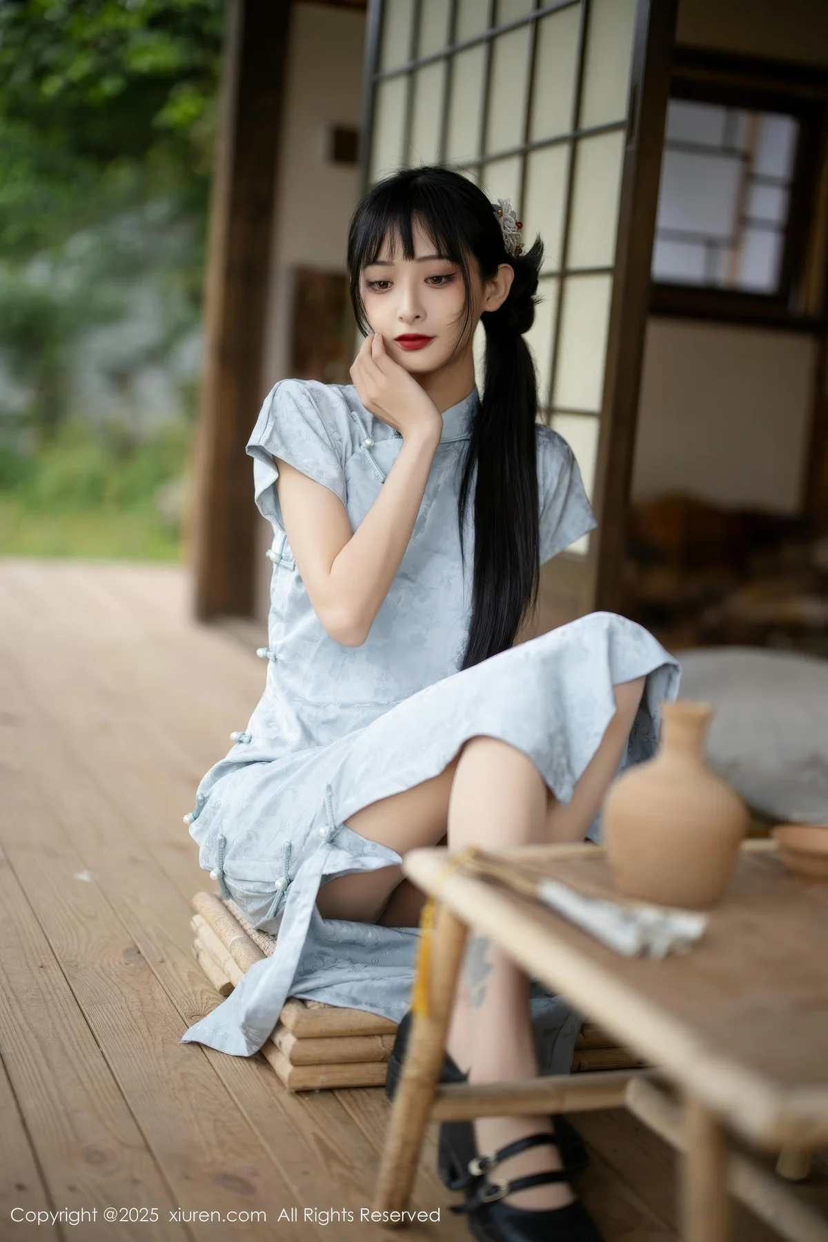 XiuRen 秀人 No.10278 茂木希子 日式旗袍肉色丝袜 - 1