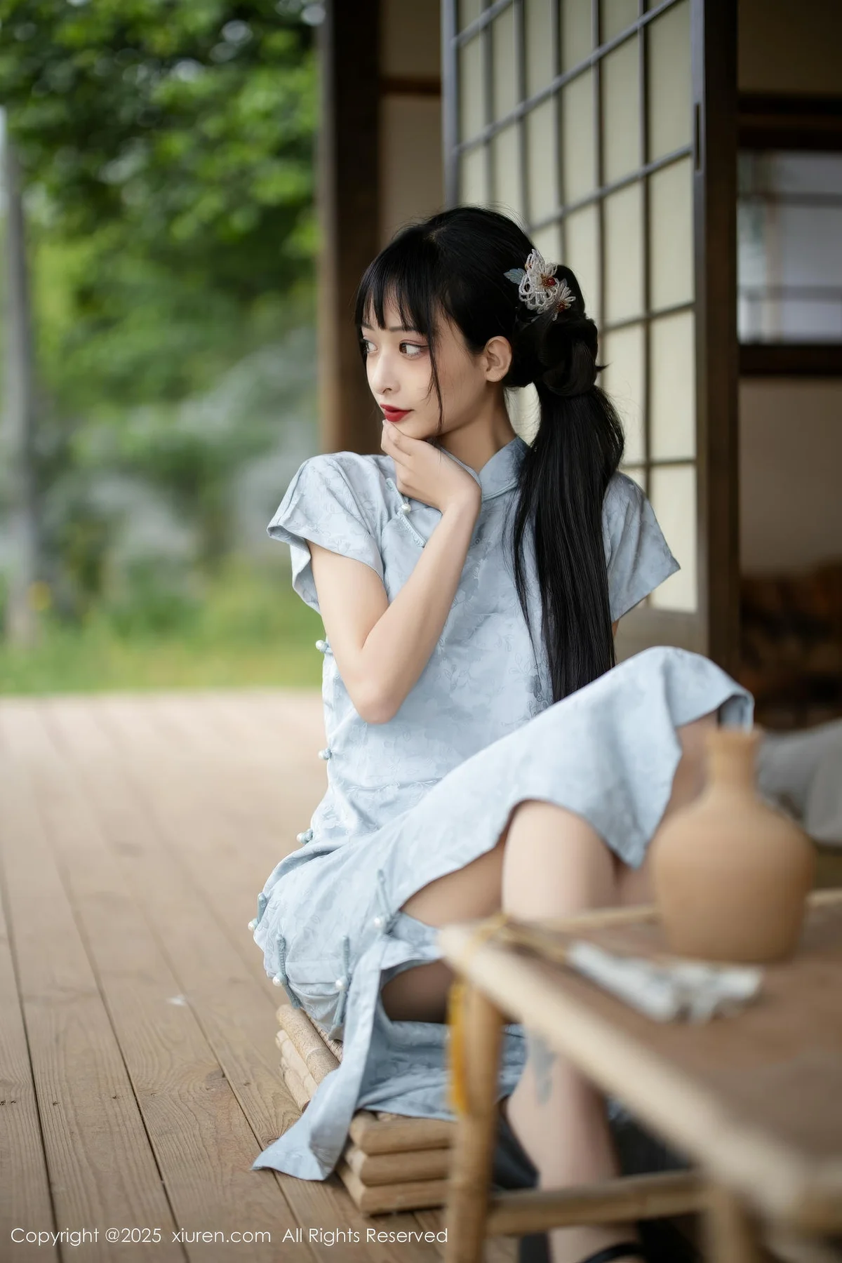 XiuRen 秀人 No.10278 茂木希子 日式旗袍肉色丝袜 - 2