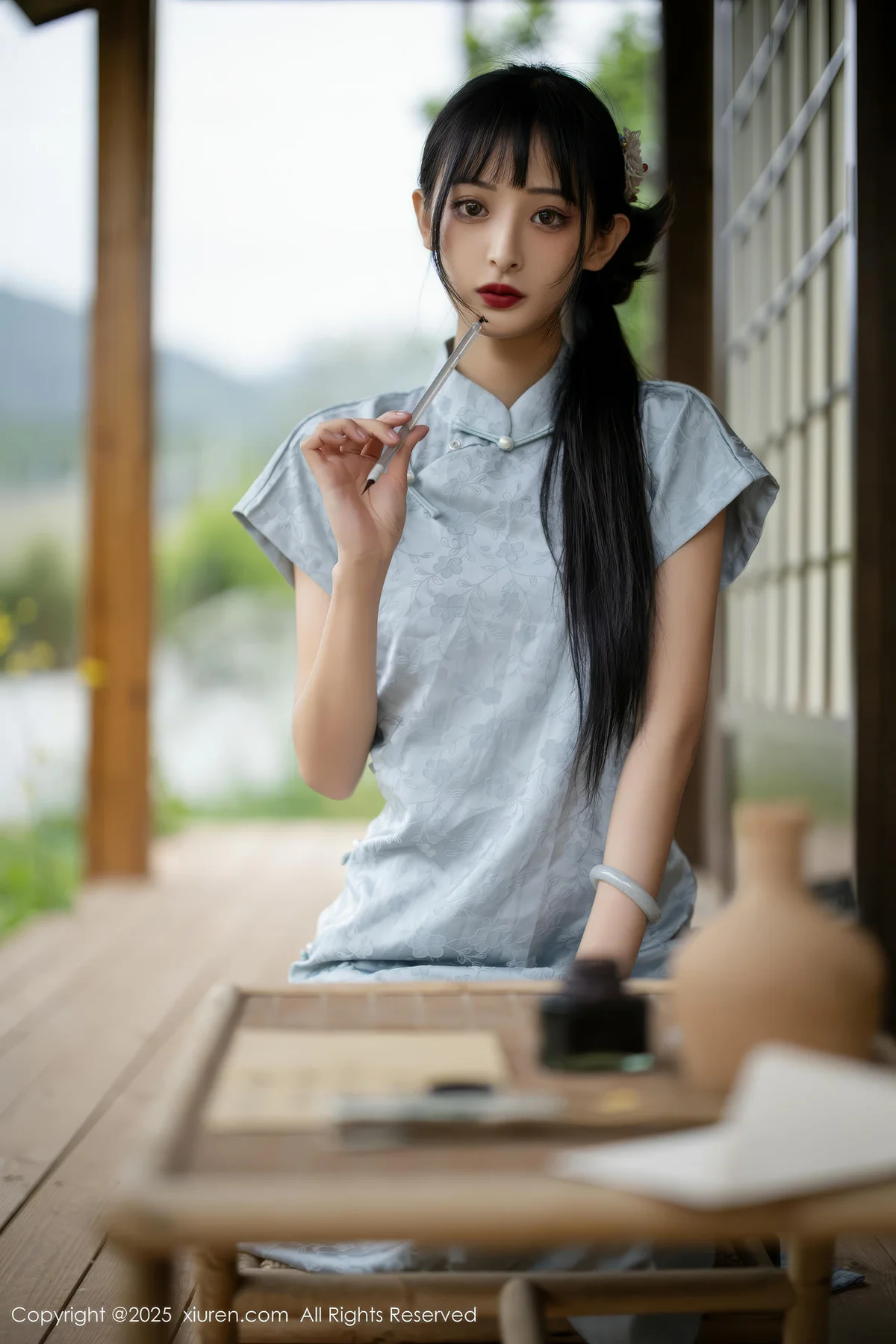 XiuRen 秀人 No.10278 茂木希子 日式旗袍肉色丝袜 - 8