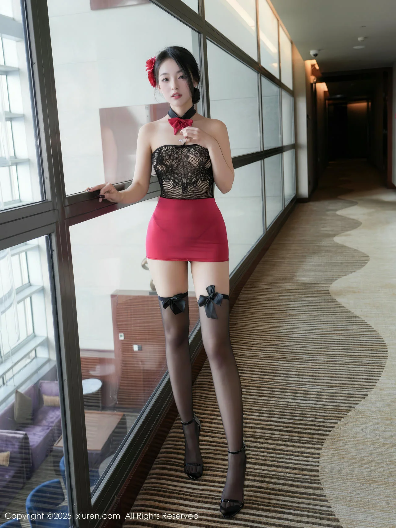 XiuRen 秀人 No.10279 白琮瑗 蕾丝红裙媚态动人 - 4