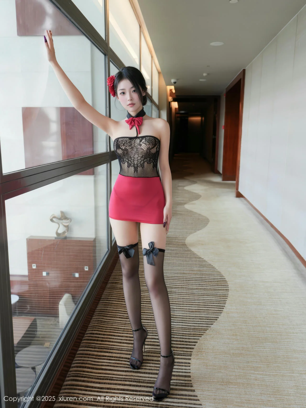 XiuRen 秀人 No.10279 白琮瑗 蕾丝红裙媚态动人 - 5