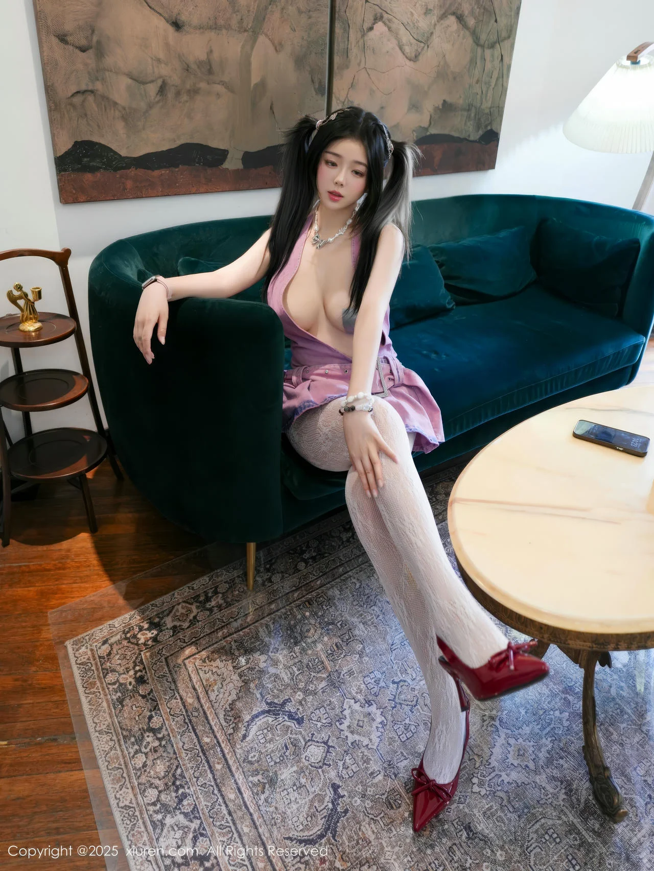 XiuRen 秀人 No.10297 诺诺Hsu 双马尾紫色情趣白色丝袜 - 9