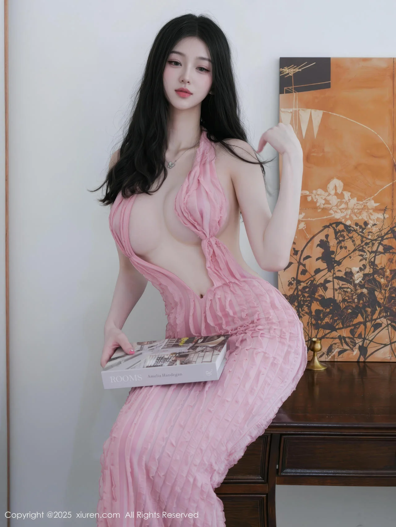 XiuRen 秀人 No.10309 白小蝶 粉色连衣裙爆乳 - 8