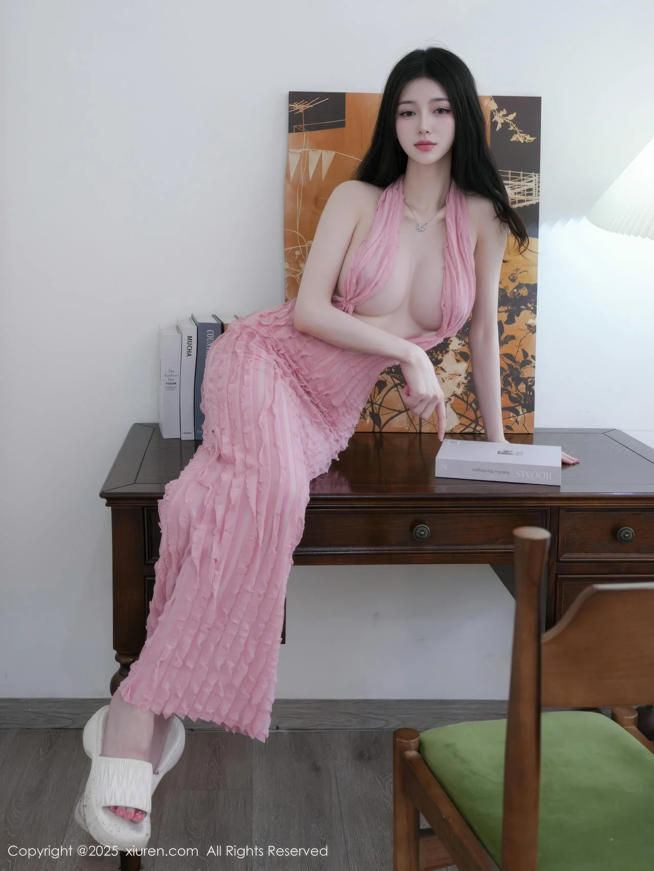 XiuRen 秀人 No.10309 白小蝶 粉色连衣裙爆乳 - 3