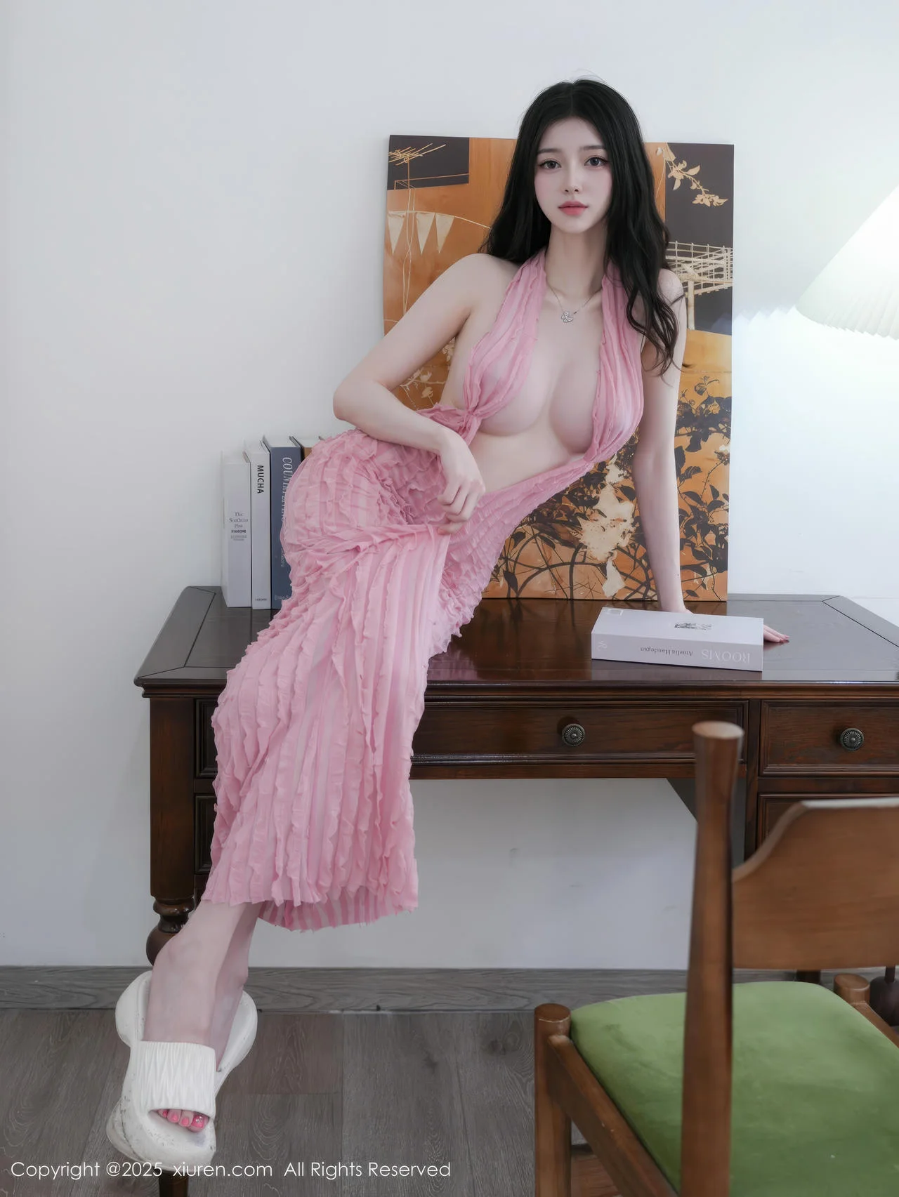 XiuRen 秀人 No.10309 白小蝶 粉色连衣裙爆乳 - 4