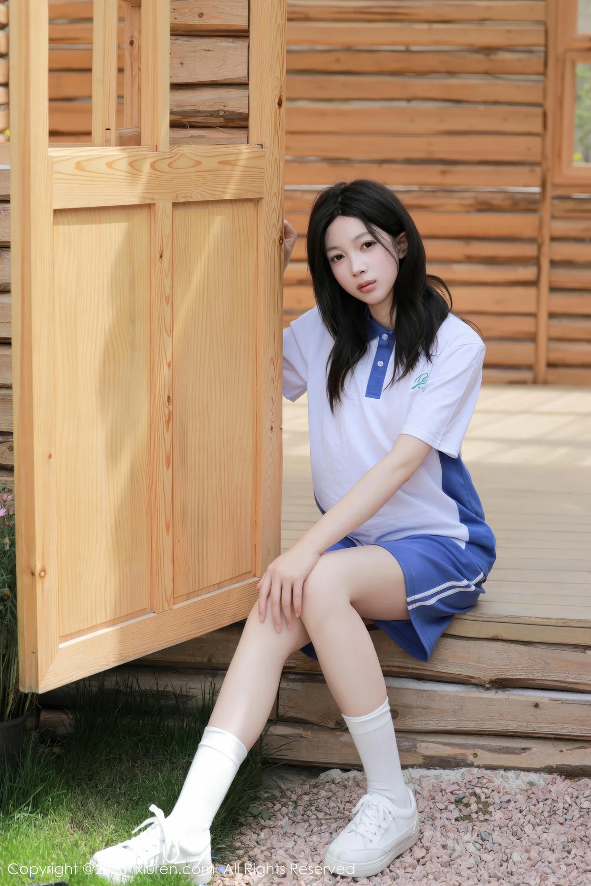 XiuRen 秀人 No.10318 橙子酱Lillian 感蓝白色学妹制服 - 6