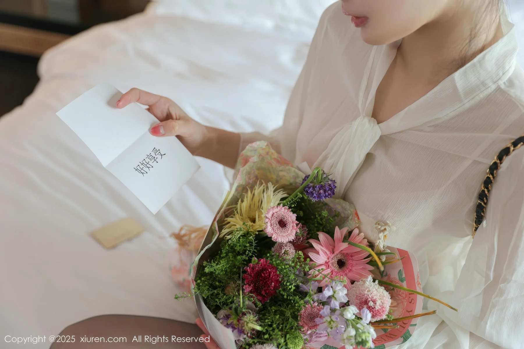 XiuRen 秀人 No.10319 布丁wow 白色上衣黑色短裙 - 10