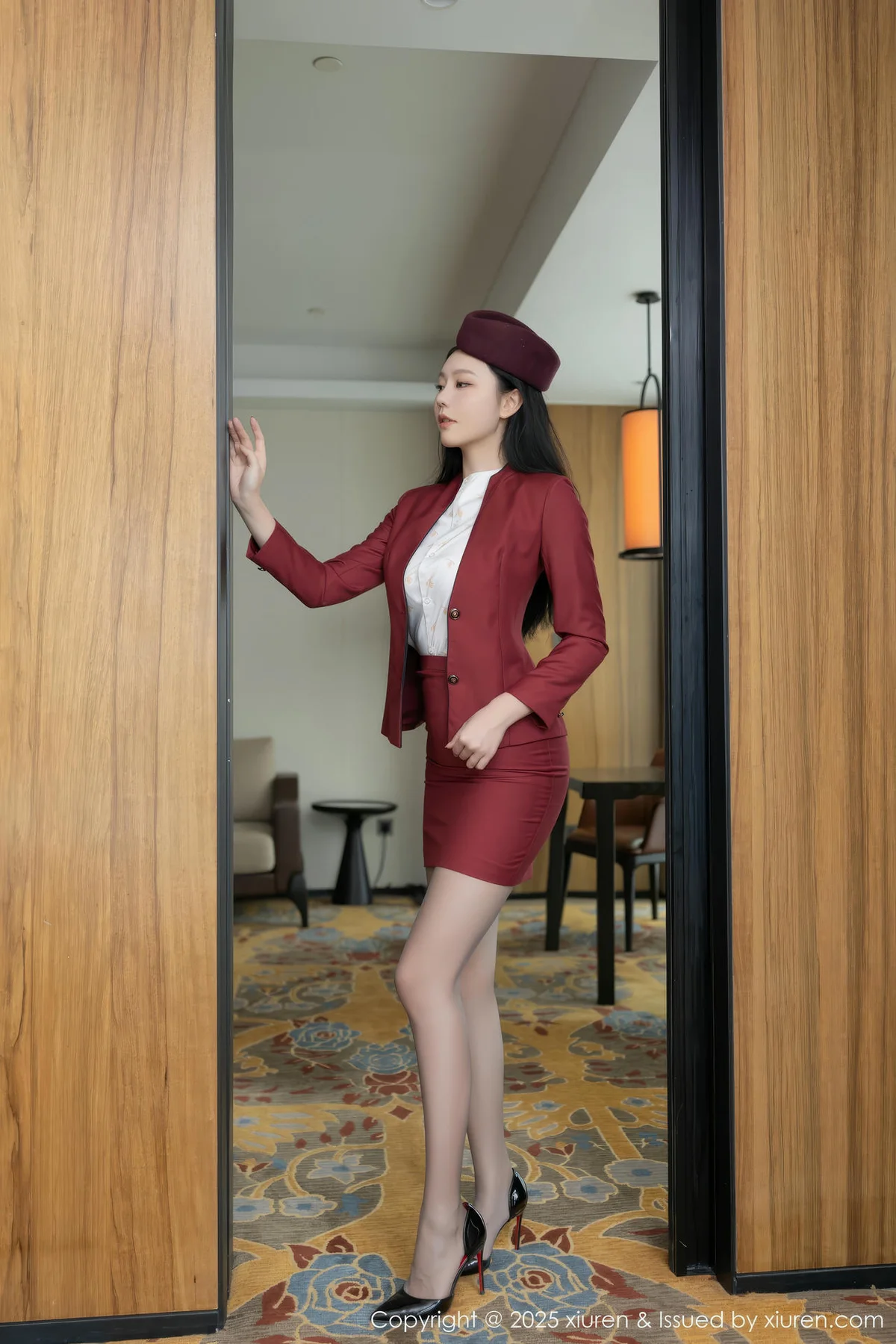 XiuRen 秀人 No.10333 安然anran 红色空姐制服 - 5