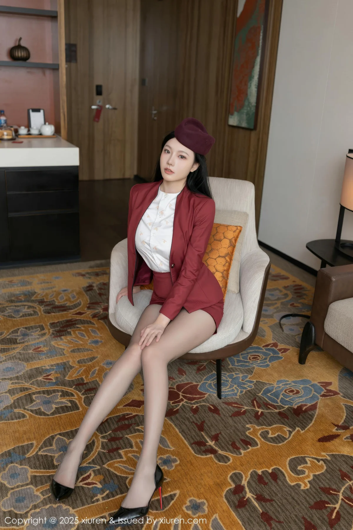 XiuRen 秀人 No.10333 安然anran 红色空姐制服 - 8