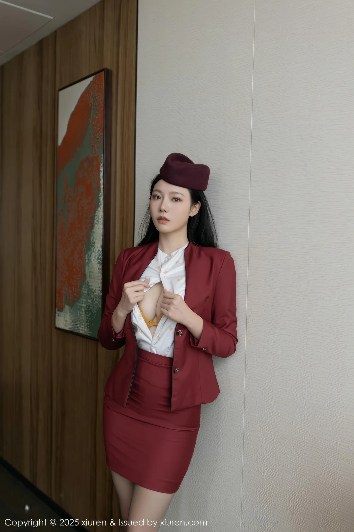 XiuRen 秀人 No.10333 安然anran 红色空姐制服 - 9