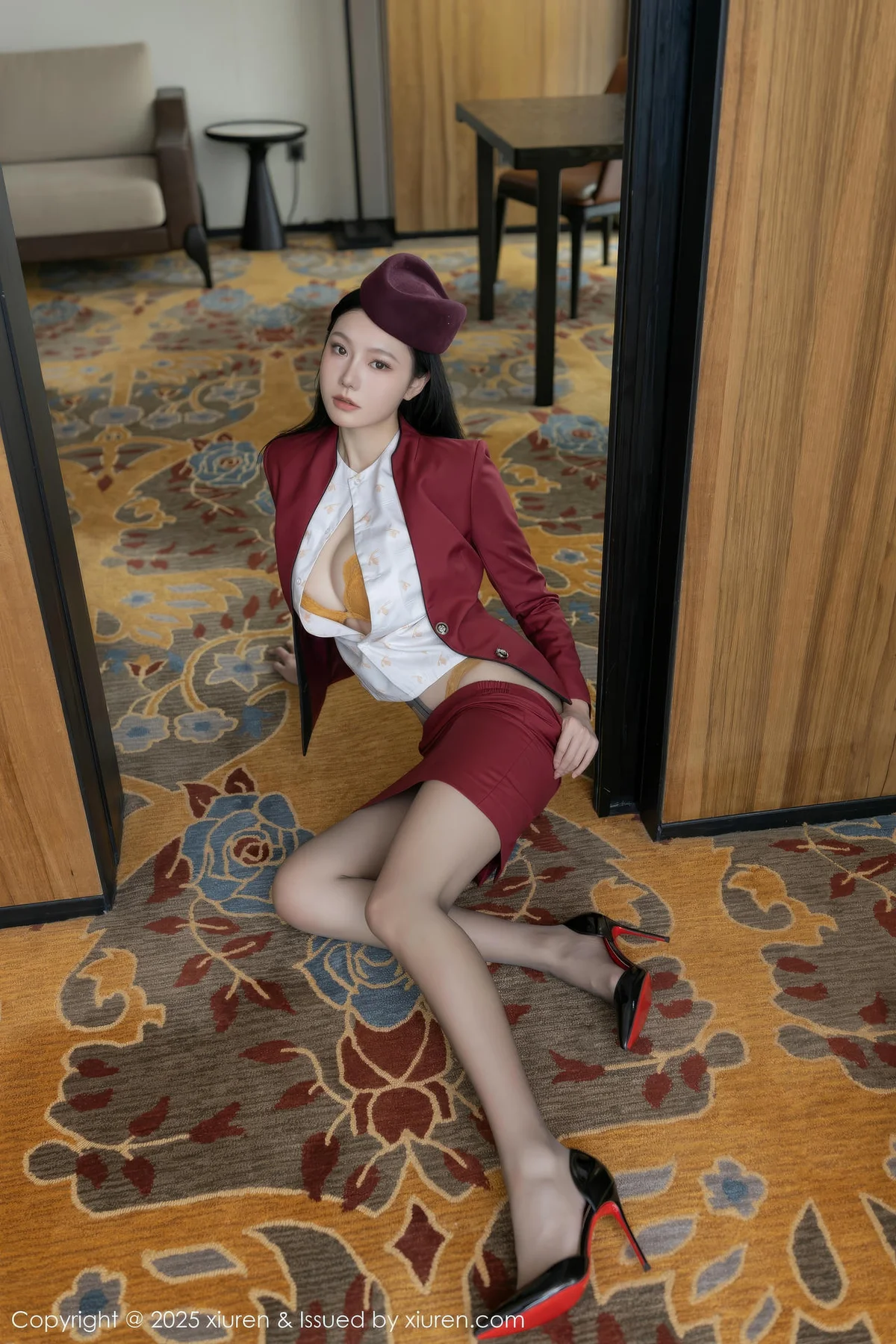 XiuRen 秀人 No.10333 安然anran 红色空姐制服 - 4