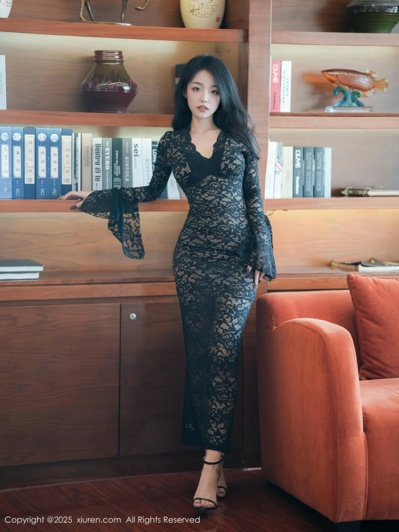 XiuRen 秀人 No.10360 白琮瑗 黑色蕾丝长裙 - 7