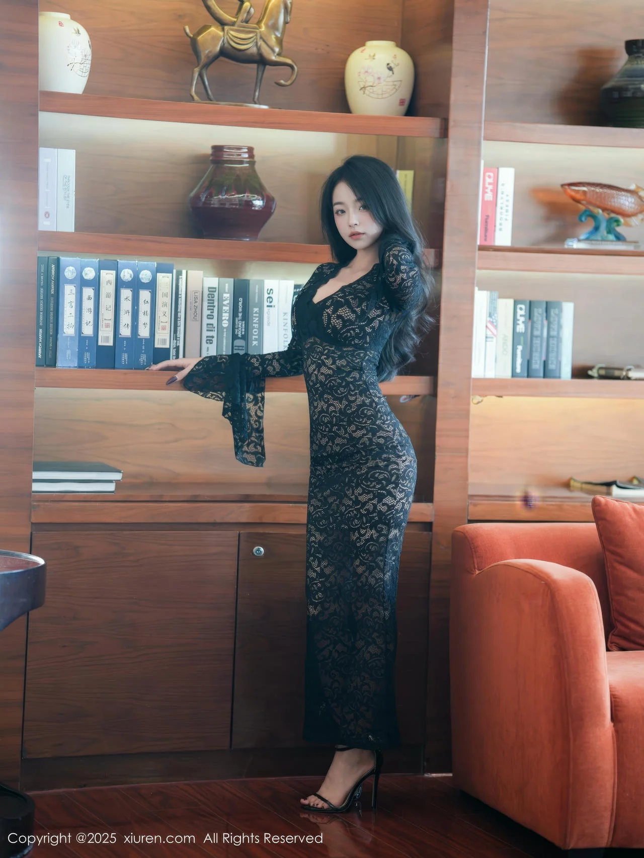 XiuRen 秀人 No.10360 白琮瑗 黑色蕾丝长裙 - 8
