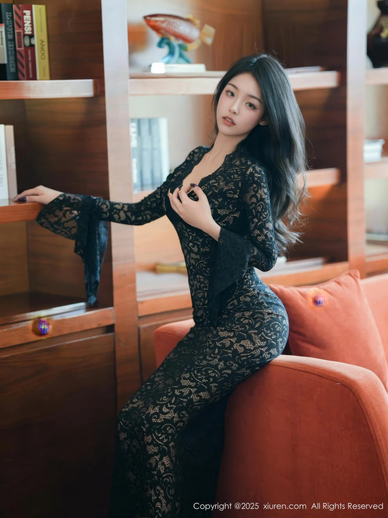XiuRen 秀人 No.10360 白琮瑗 黑色蕾丝长裙 - 10