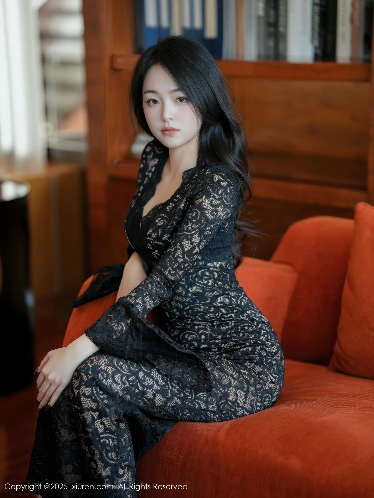 XiuRen 秀人 No.10360 白琮瑗 黑色蕾丝长裙 - 1