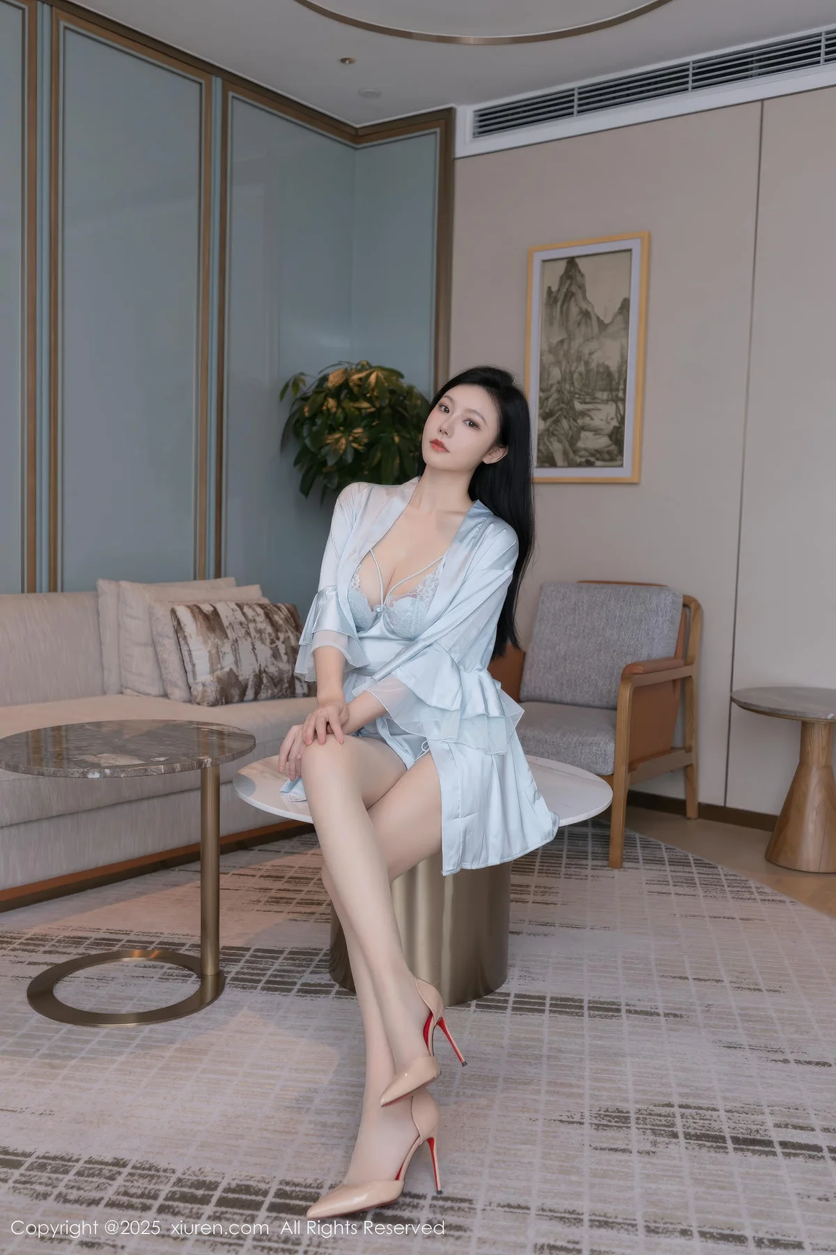 XiuRen 秀人 No.10390 安然anran 性感睡裙美腿 - 1