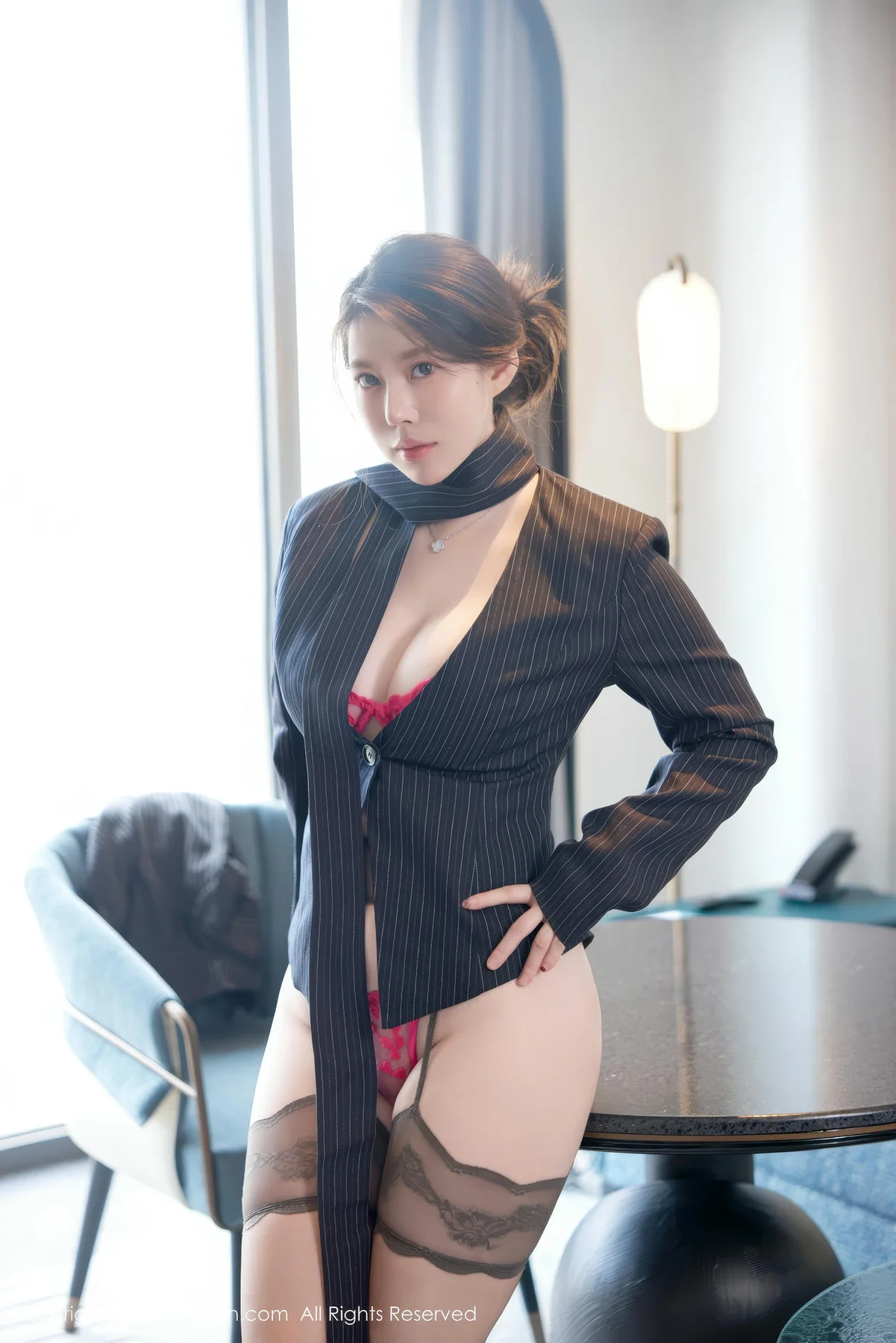 XiuRen 秀人 No.10422 白茹雪abby 性感玫红情趣内衣 - 9