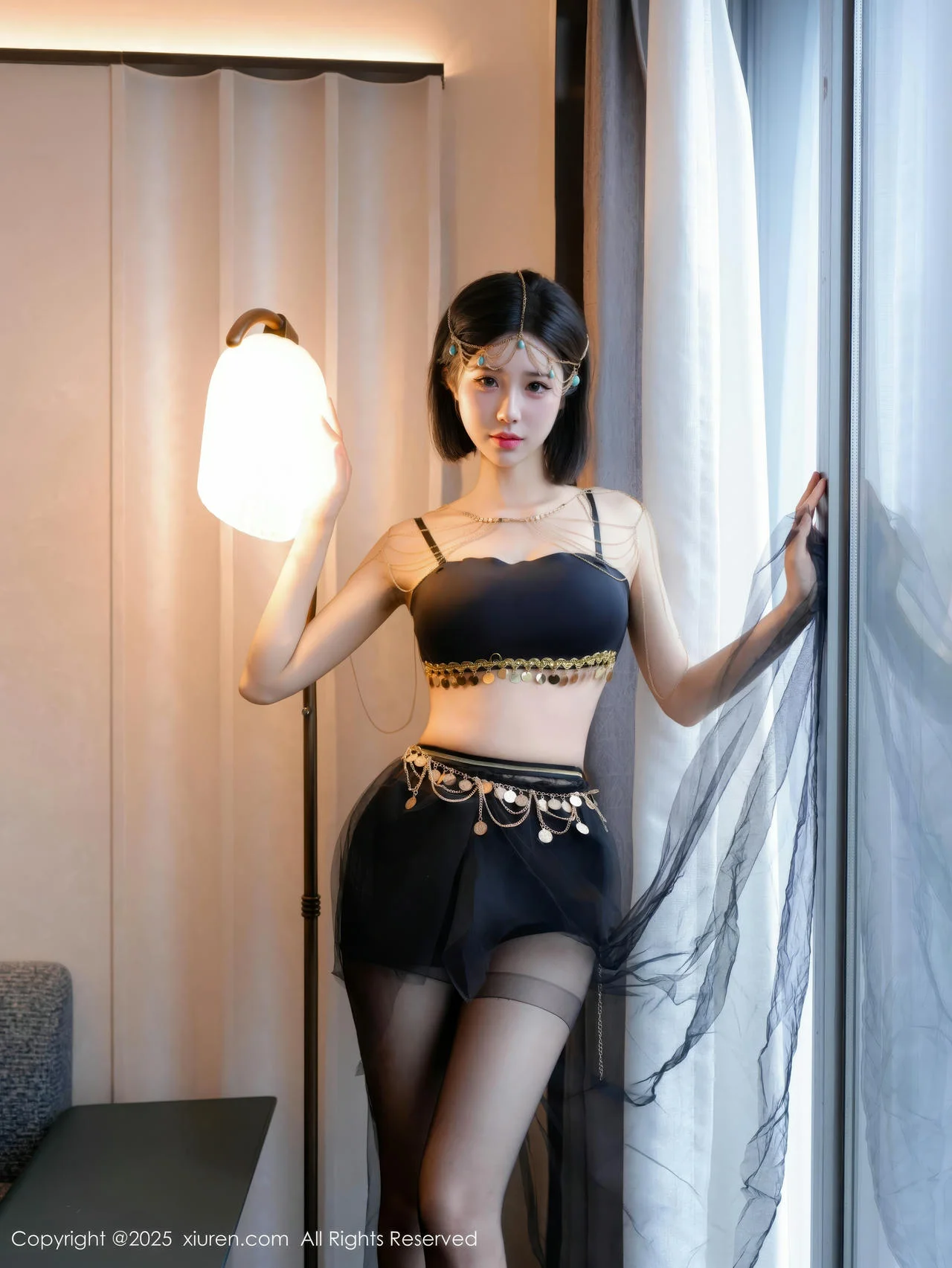 XiuRen 秀人 No.10427 奶芙酱-EVA 短发性感魅惑黑丝 - 5