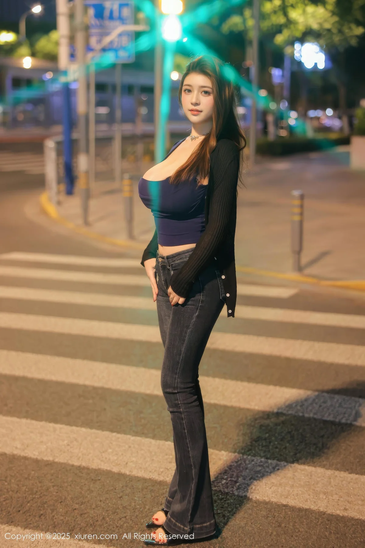 XiuRen 秀人 No.10437 JOJO深色内衣黑色牛仔裤 - 5