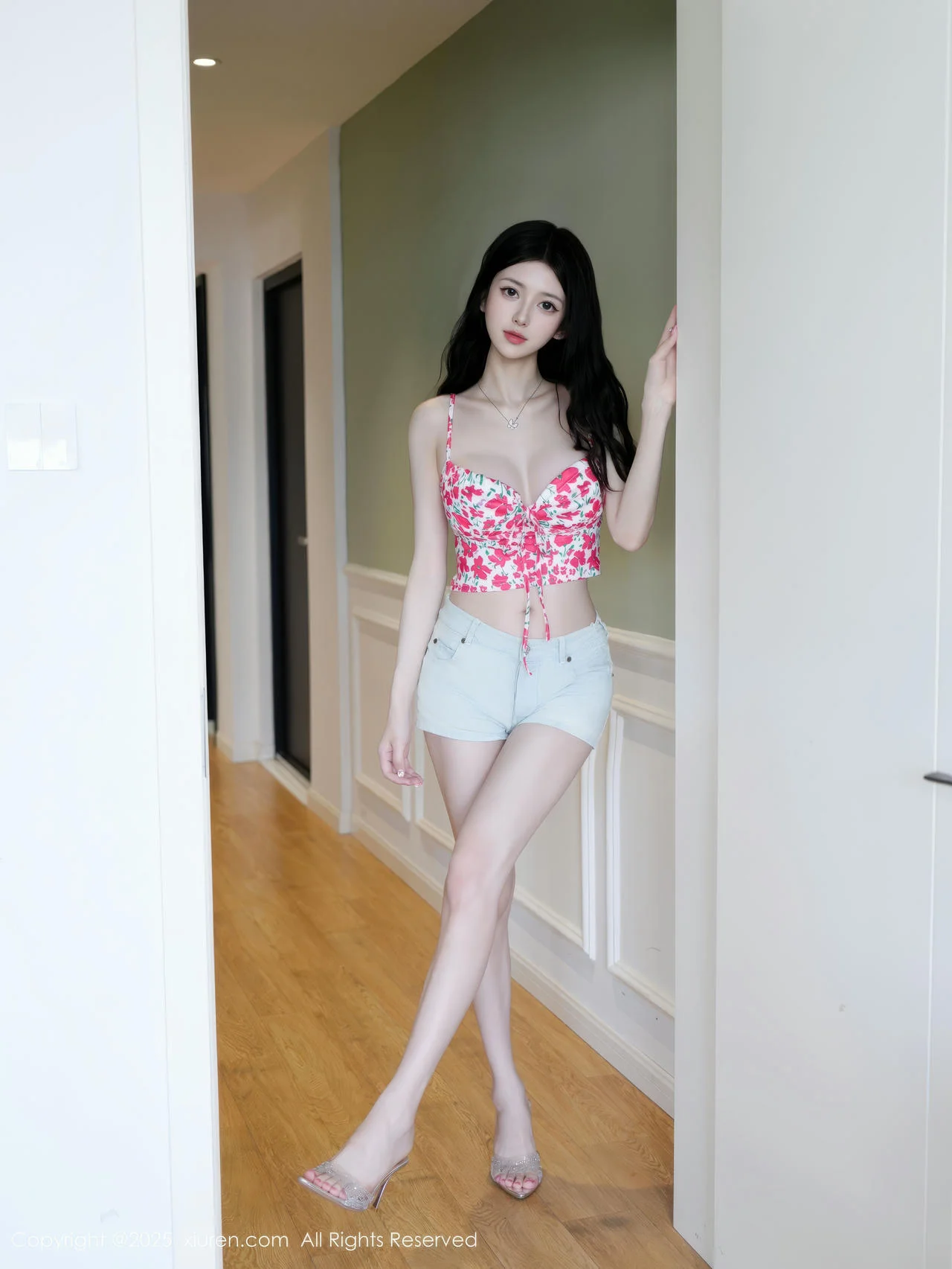 XiuRen 秀人 No.10442 白小蝶 花色内衣诱人线条 - 8