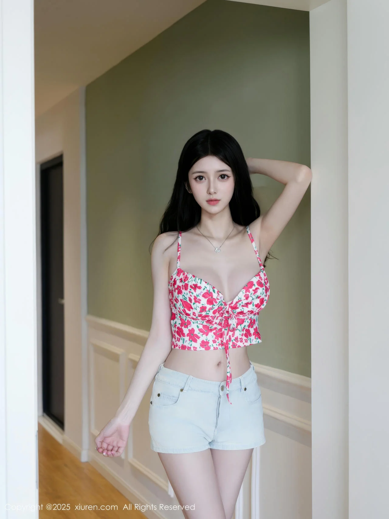 XiuRen 秀人 No.10442 白小蝶 花色内衣诱人线条 - 1