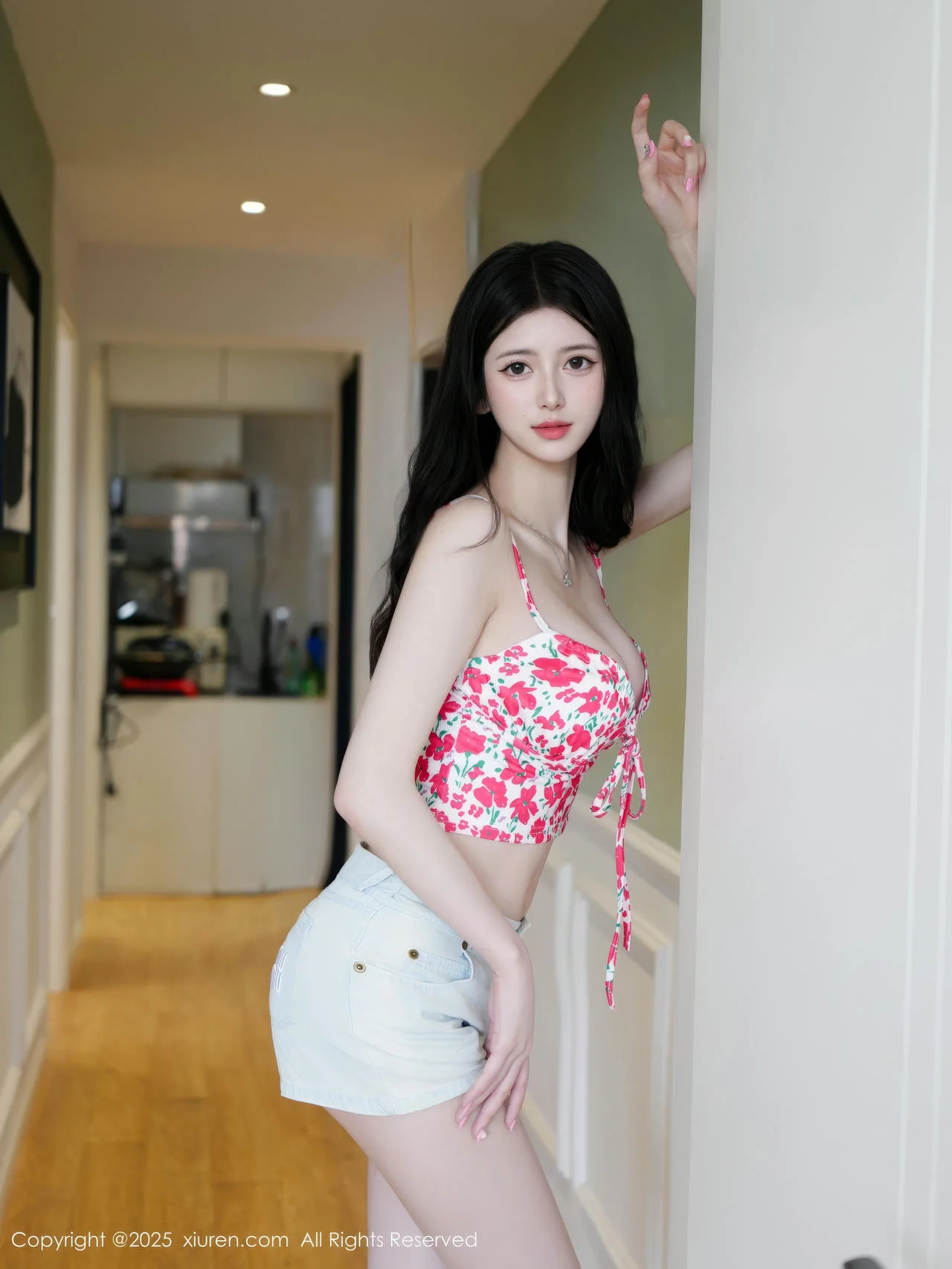 XiuRen 秀人 No.10442 白小蝶 花色内衣诱人线条 - 5