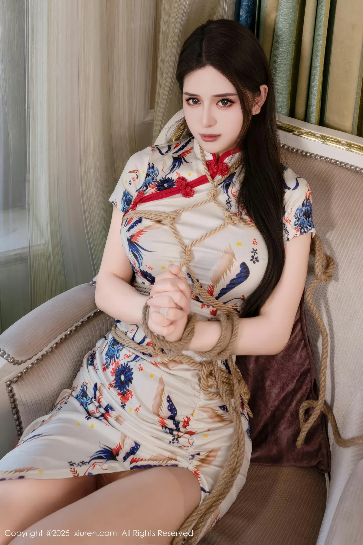 XiuRen 秀人 No.10452 灿宝 白色旗袍约束系列 - 3