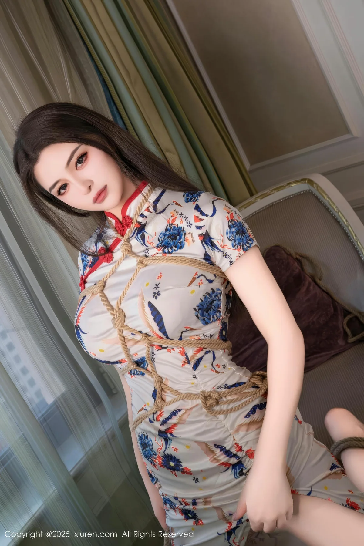 XiuRen 秀人 No.10452 灿宝 白色旗袍约束系列 - 6