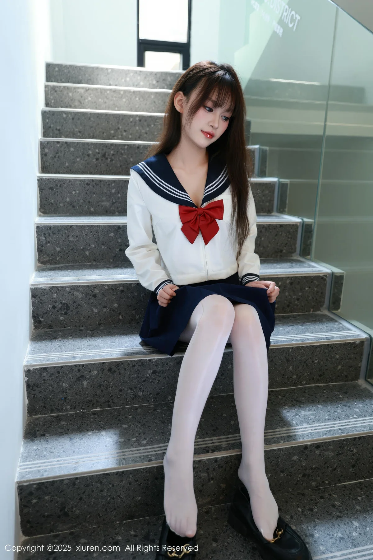 XiuRen 秀人 No.10458 糯咪 JK制服白色丝袜 - 1