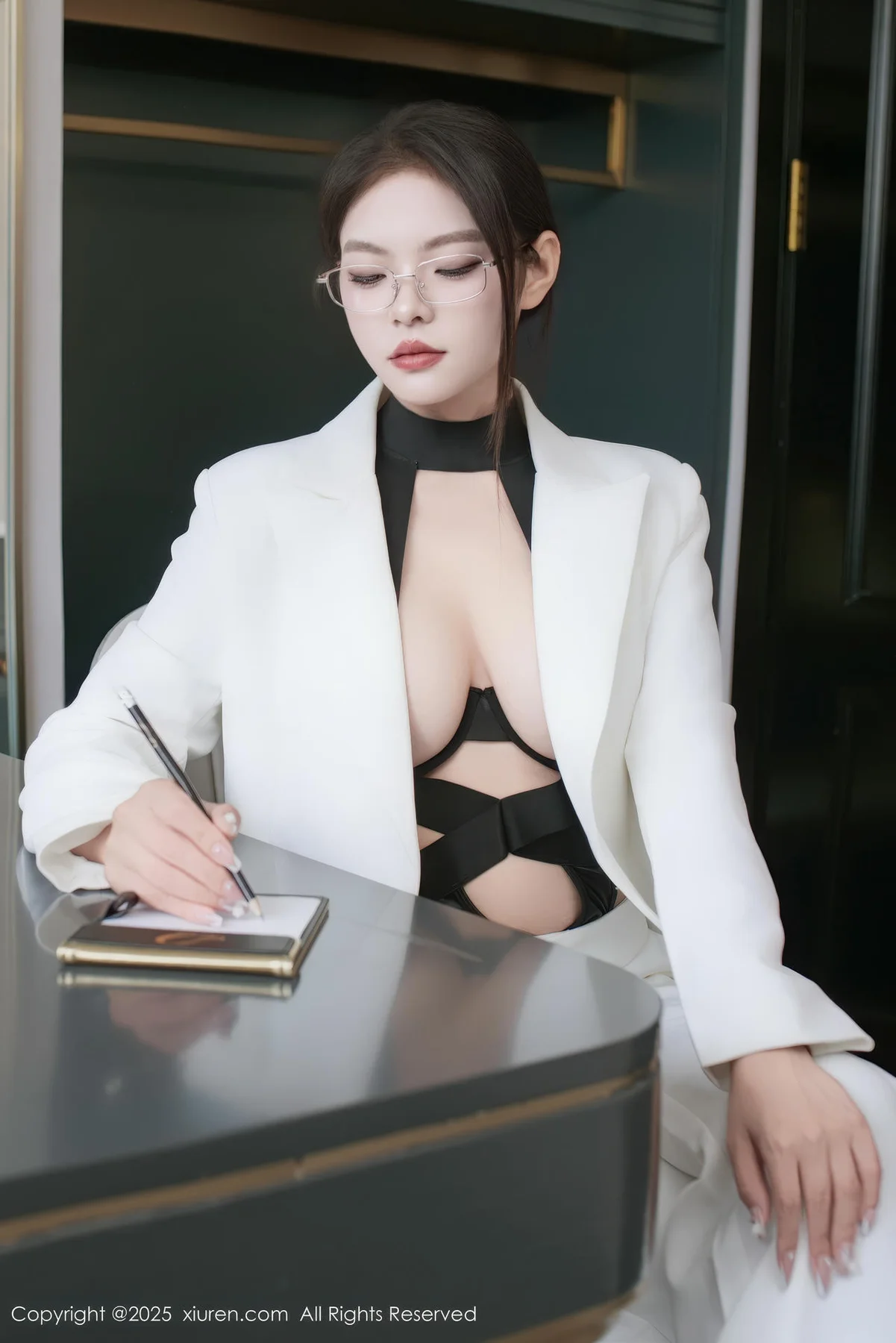 XiuRen 秀人 No.10464 冬安 白色衣西服套装ol - 6