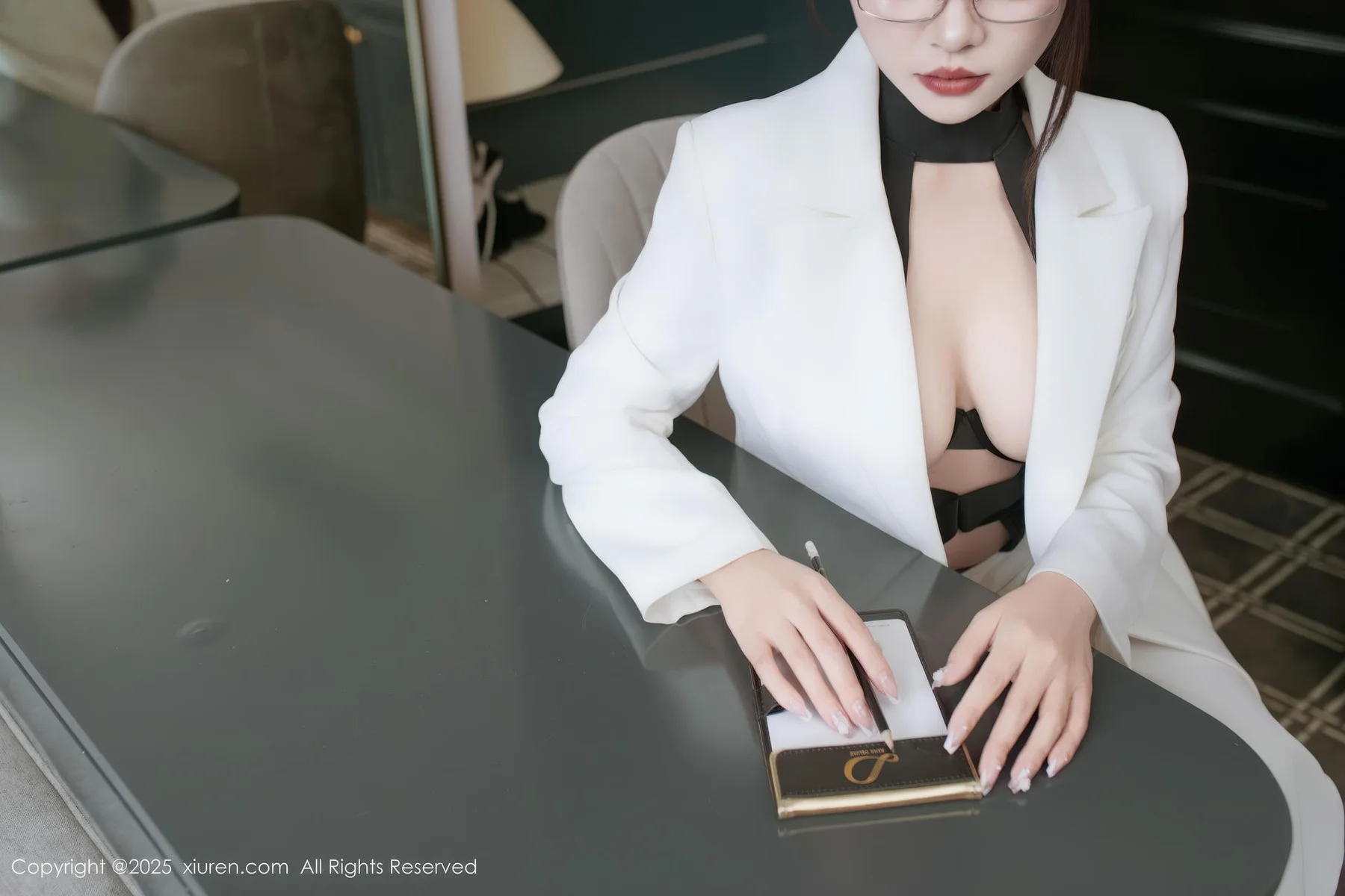 XiuRen 秀人 No.10464 冬安 白色衣西服套装ol - 8