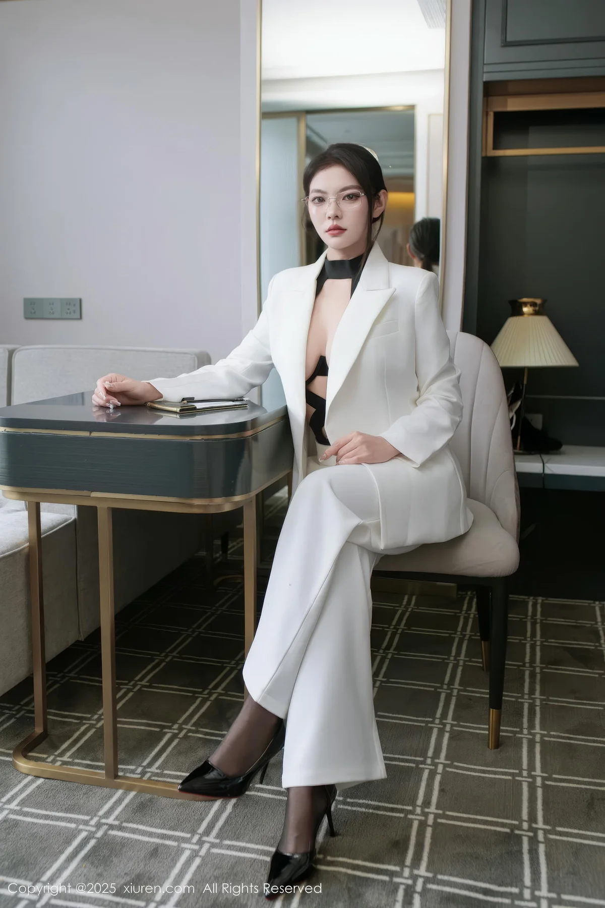 XiuRen 秀人 No.10464 冬安 白色衣西服套装ol - 9