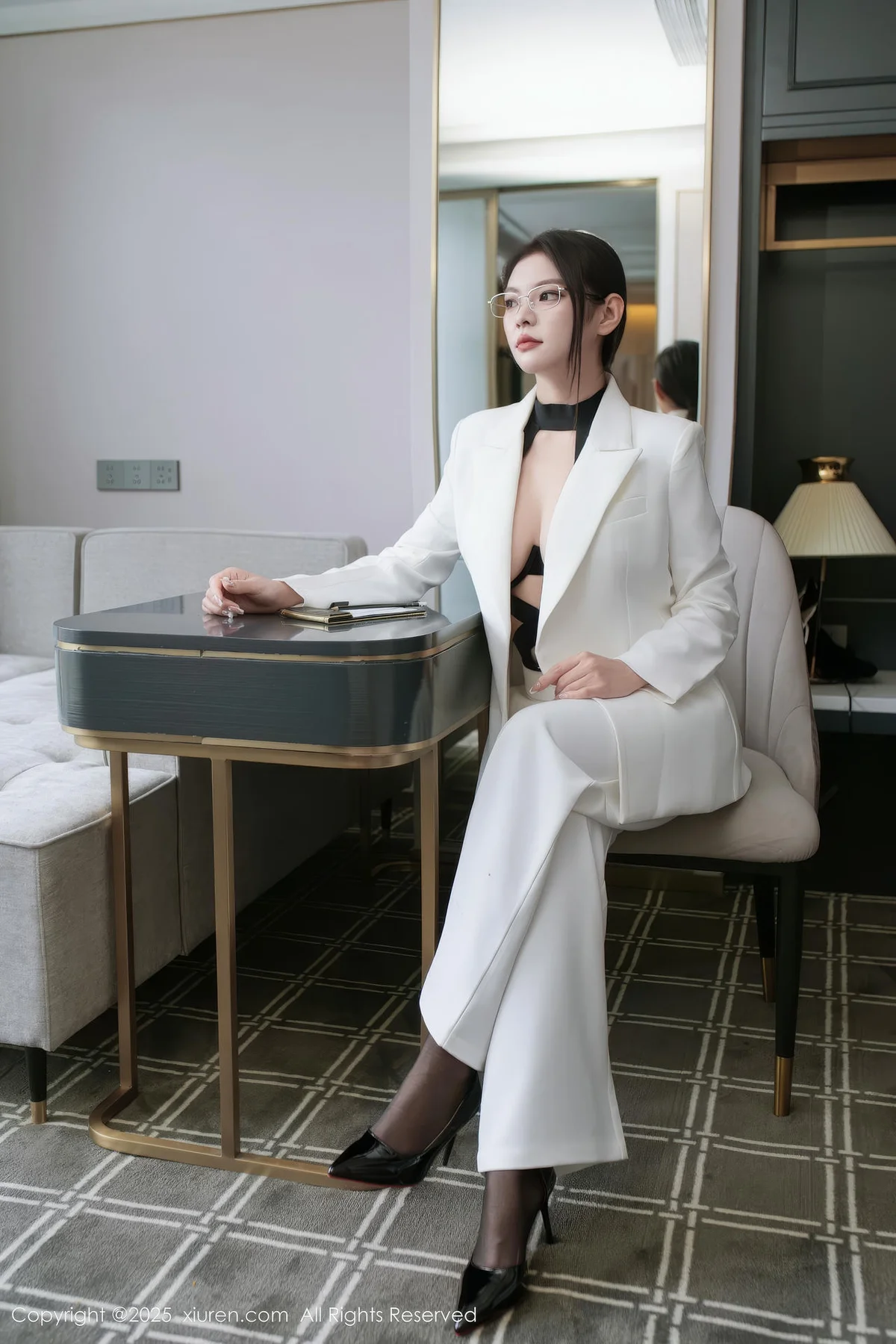 XiuRen 秀人 No.10464 冬安 白色衣西服套装ol - 10