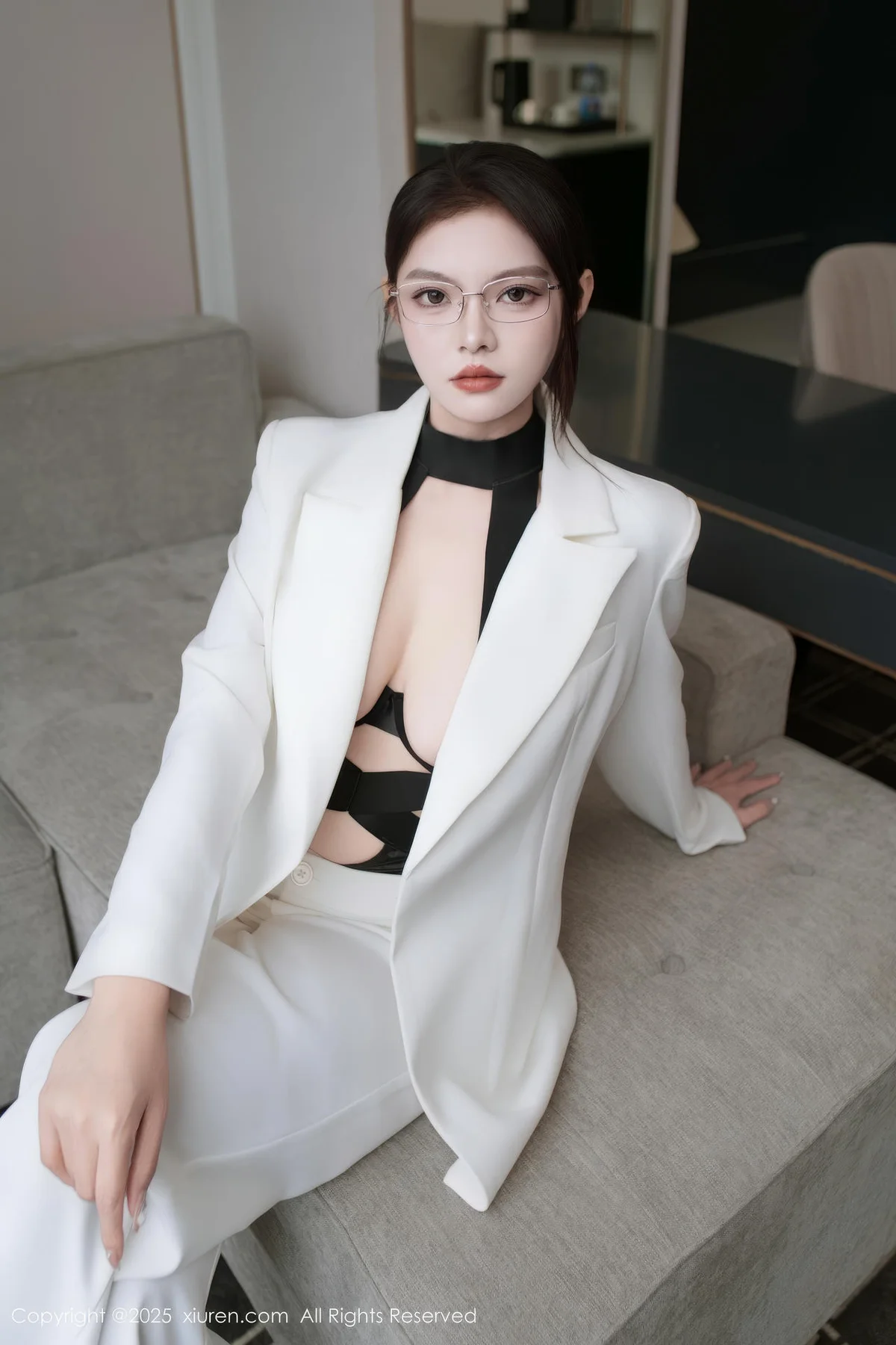 XiuRen 秀人 No.10464 冬安 白色衣西服套装ol - 2