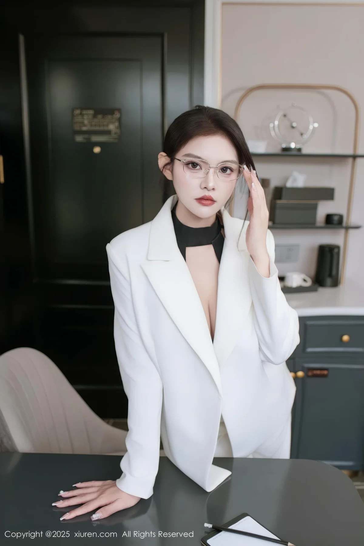 XiuRen 秀人 No.10464 冬安 白色衣西服套装ol - 5