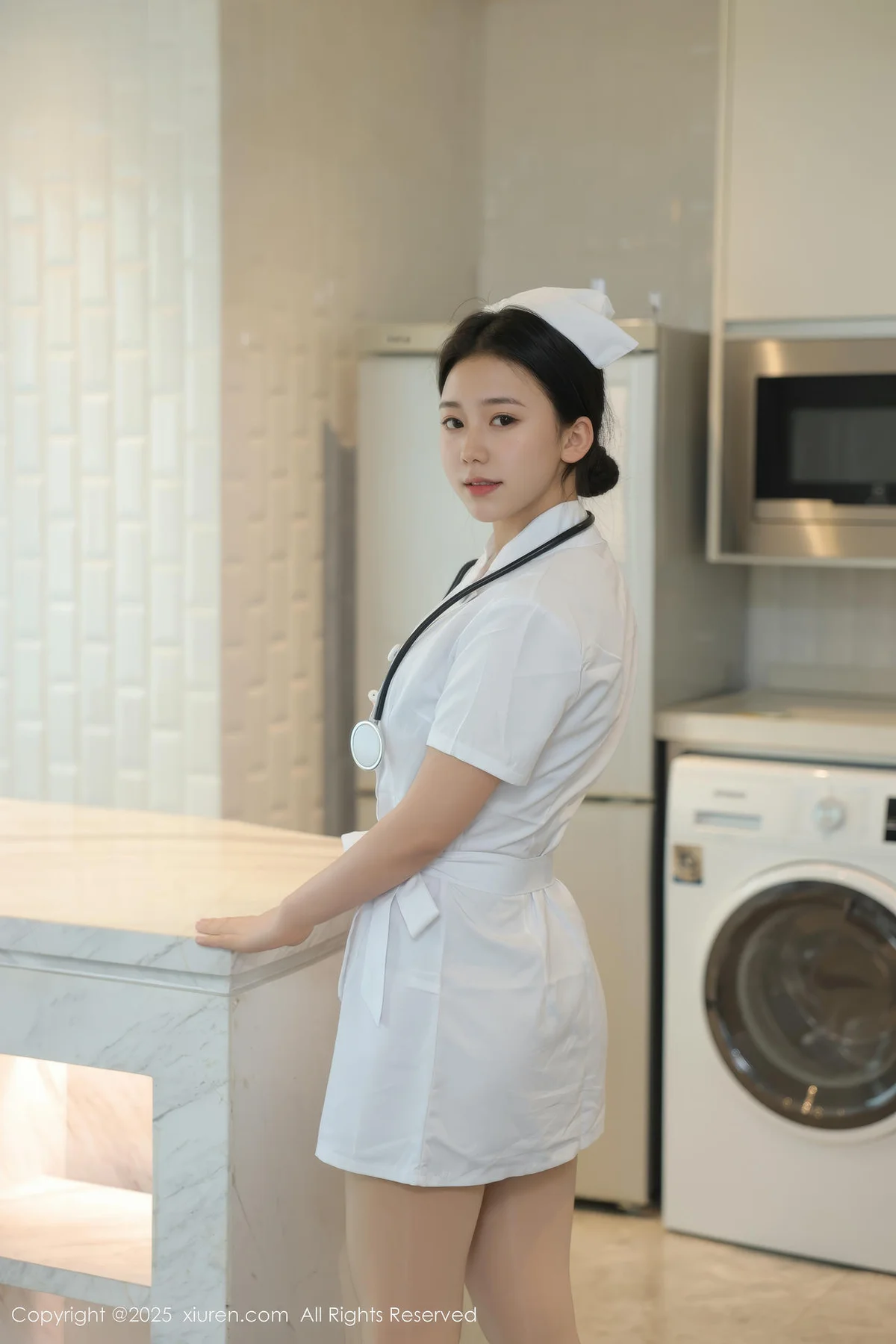 XiuRen 秀人 No.10465 林嘉馨 白色护士制服 - 9
