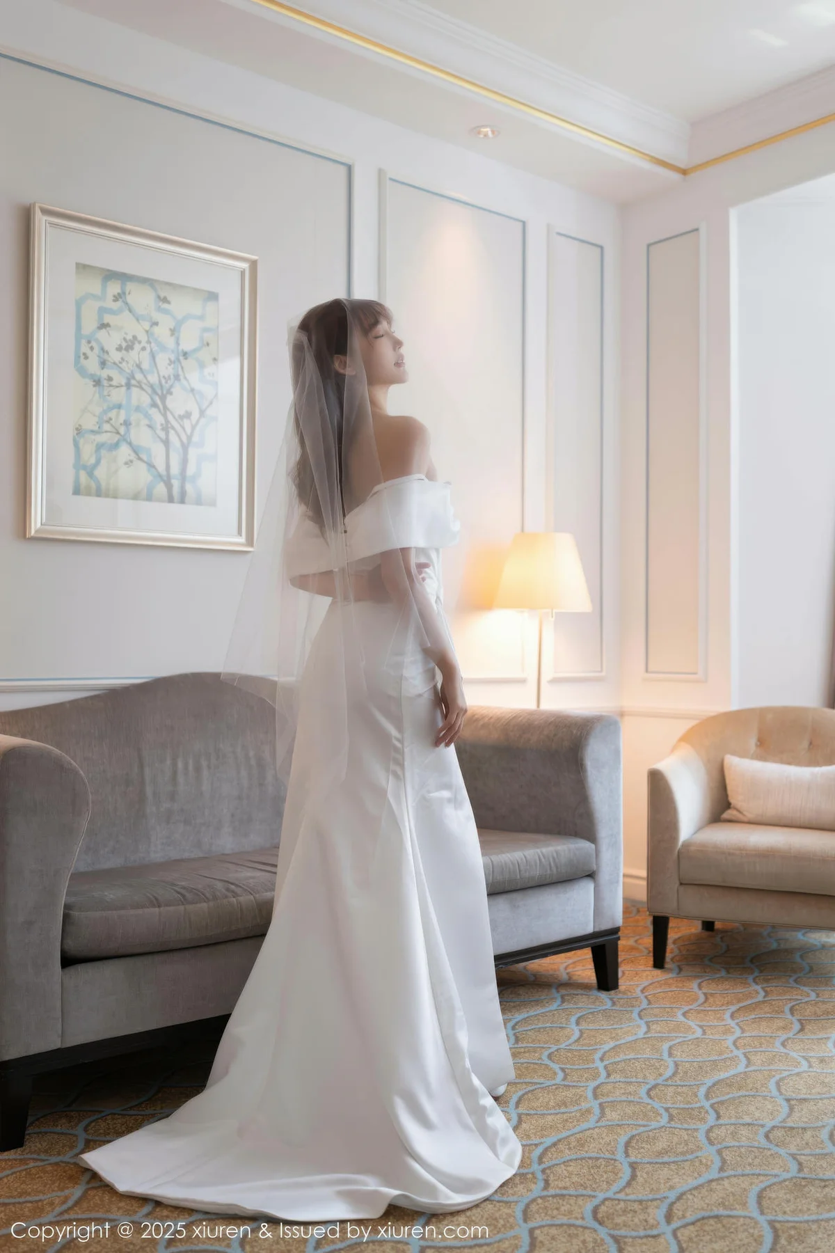 XiuRen 秀人 No.10535 陆萱萱 白色蕾丝情趣婚纱 - 4