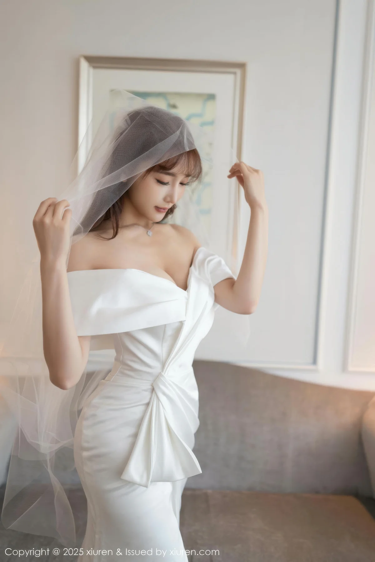 XiuRen 秀人 No.10535 陆萱萱 白色蕾丝情趣婚纱 - 6