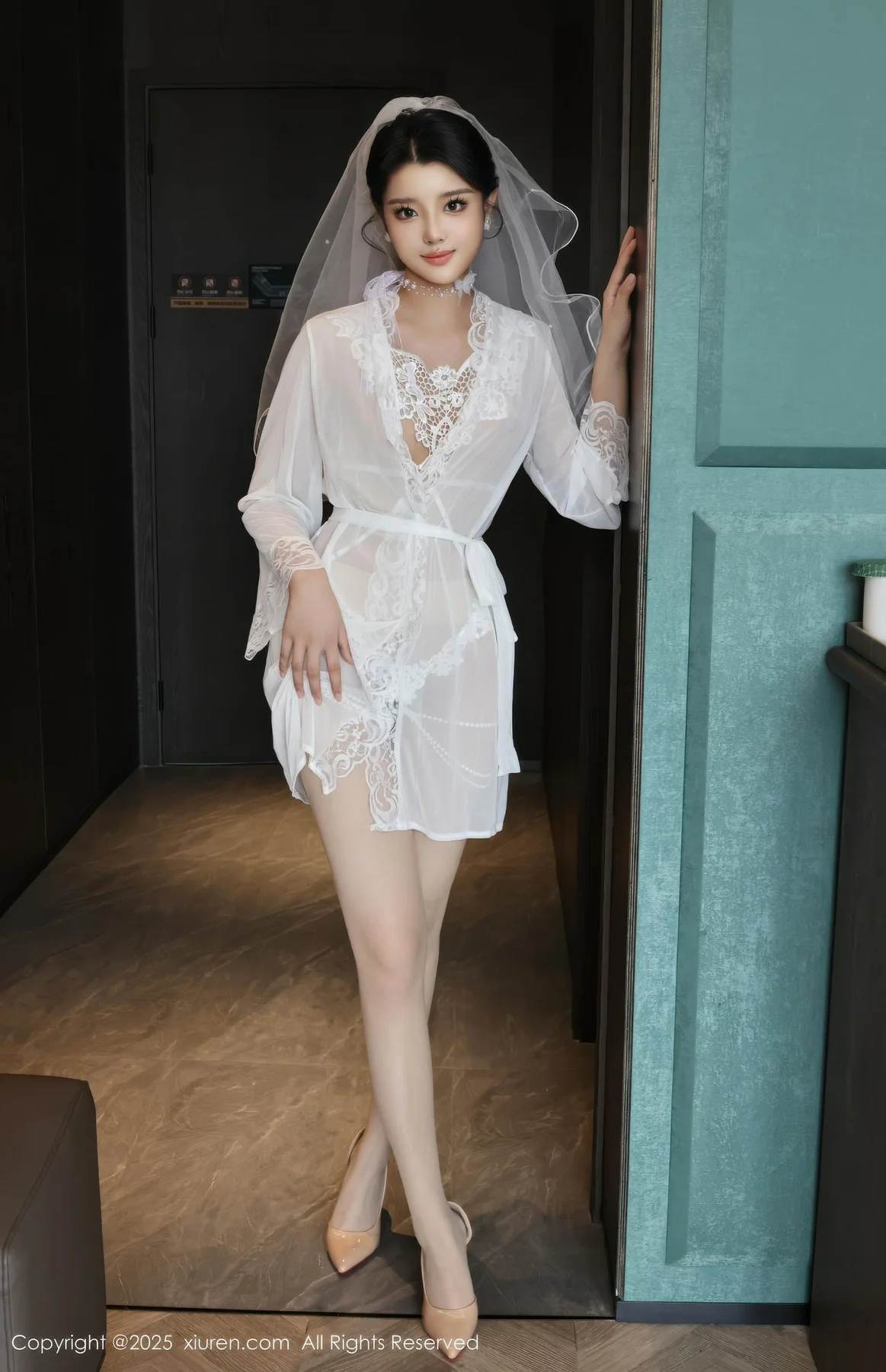 XiuRen 秀人 No.10559 糯梨子 白色婚纱搭配 - 8