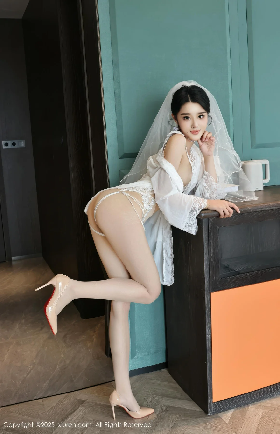 XiuRen 秀人 No.10559 糯梨子 白色婚纱搭配 - 8