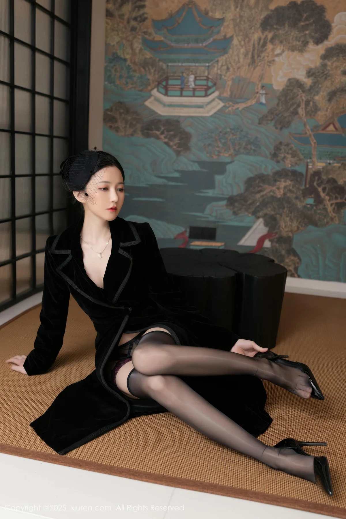 XiuRen 秀人 No.10564 鱼子酱 黑色连体丝袜 - 8