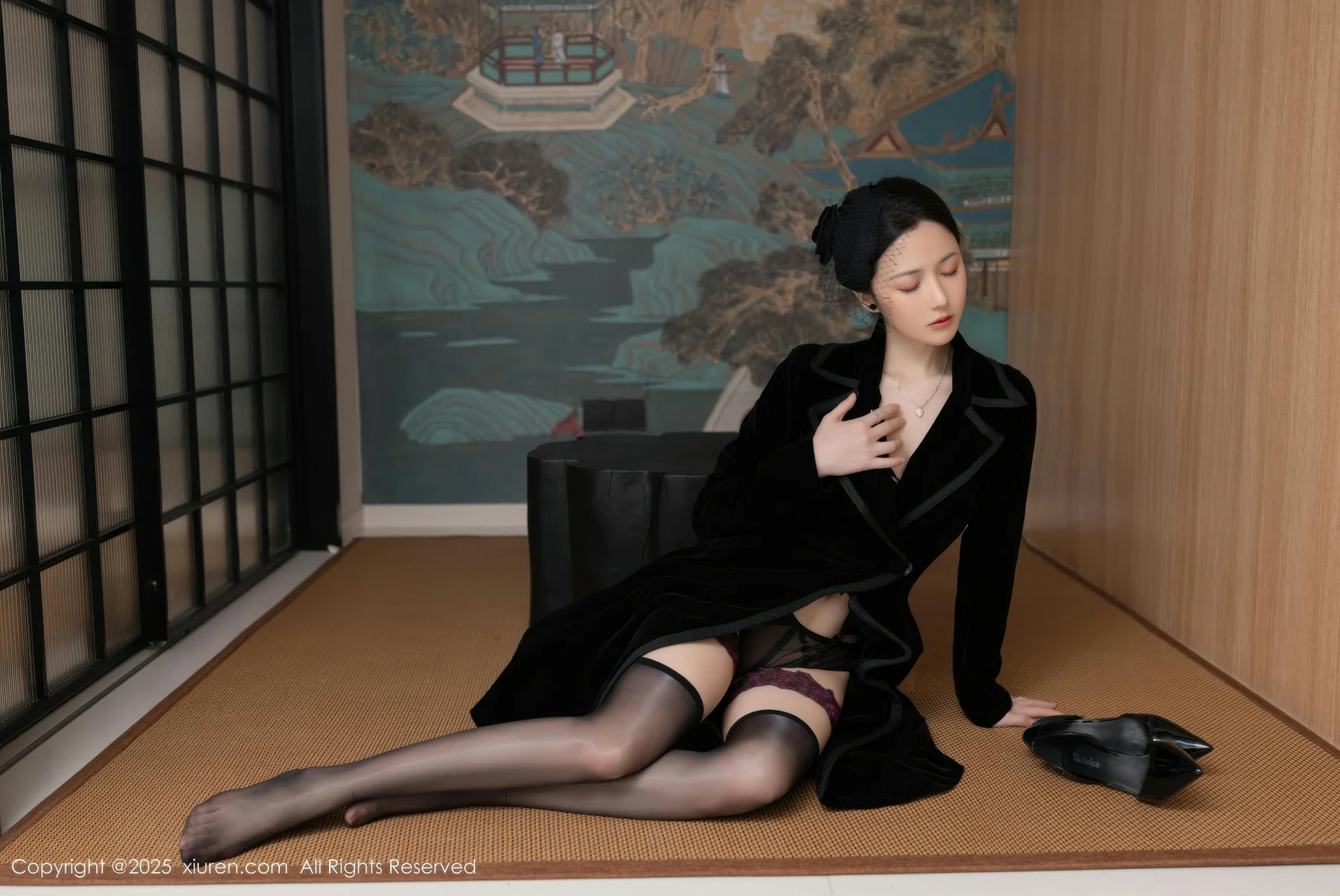 XiuRen 秀人 No.10564 鱼子酱 黑色连体丝袜 - 10