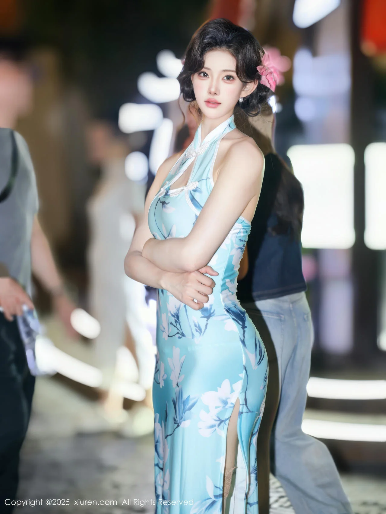 XiuRen 秀人 No.10594 梨霜儿 青色旗袍搭配 - 8