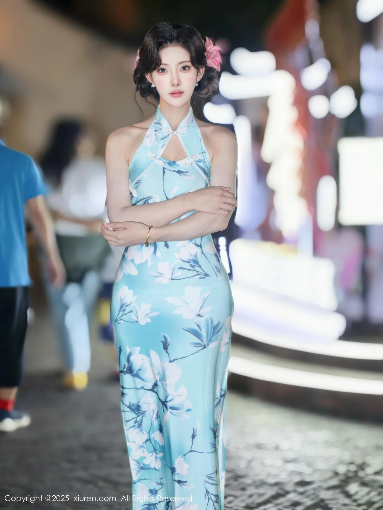 XiuRen 秀人 No.10594 梨霜儿 青色旗袍搭配 - 9