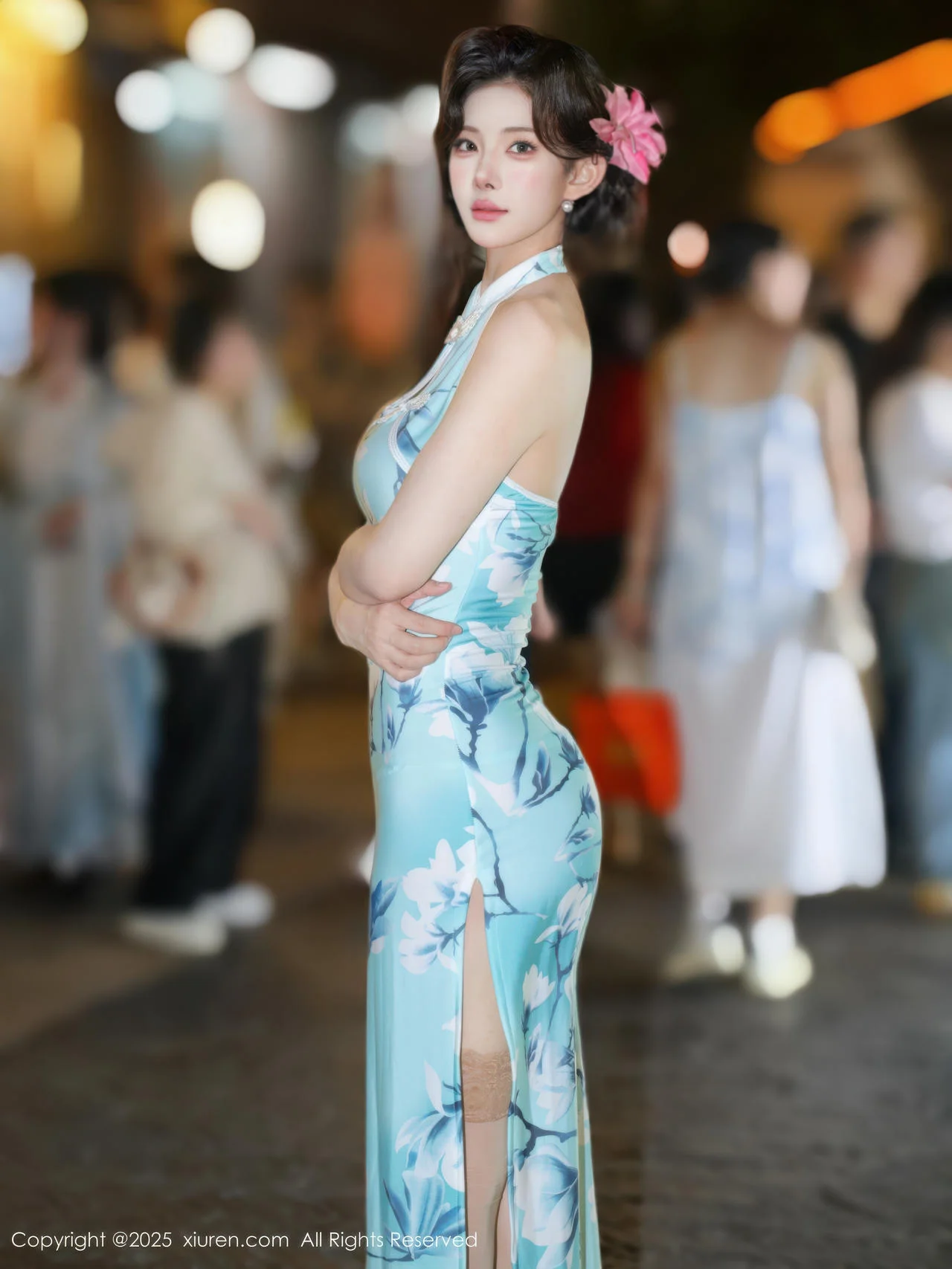 XiuRen 秀人 No.10594 梨霜儿 青色旗袍搭配 - 10