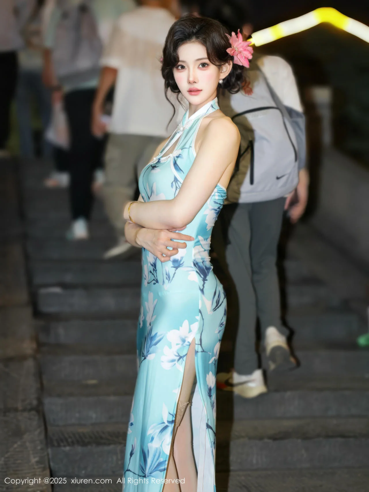 XiuRen 秀人 No.10594 梨霜儿 青色旗袍搭配 - 3