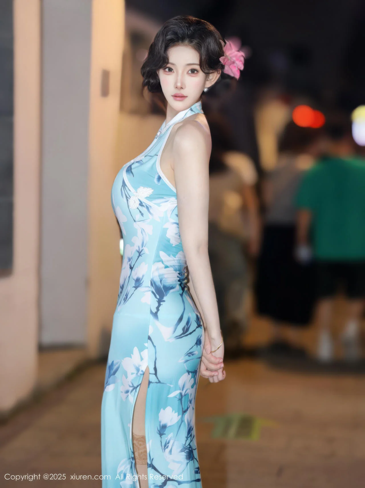 XiuRen 秀人 No.10594 梨霜儿 青色旗袍搭配 - 4