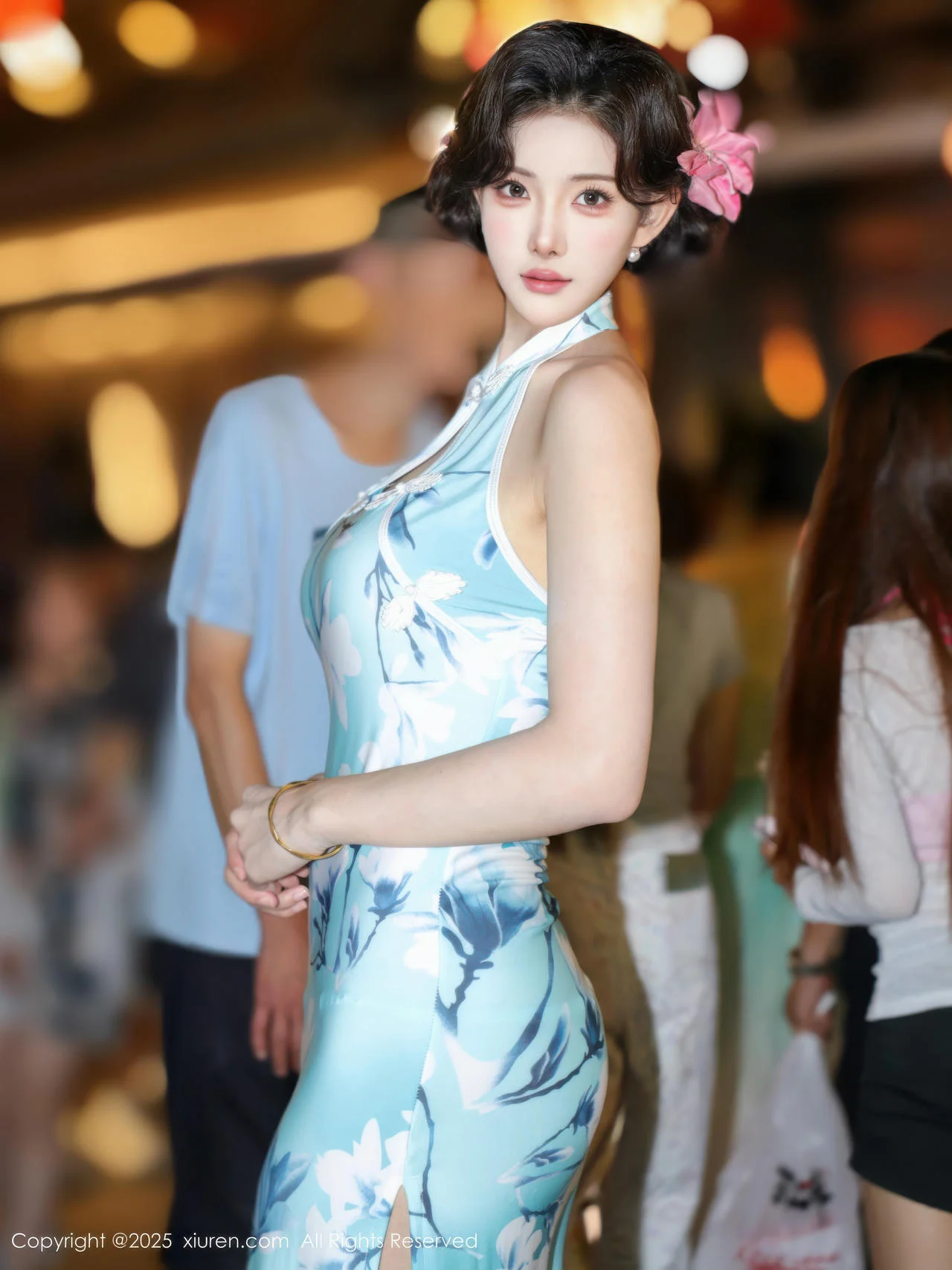 XiuRen 秀人 No.10594 梨霜儿 青色旗袍搭配 - 6